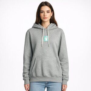 Dutch Bros Coffee Windmill Patch Hoodie Gray Size Small Barista Core Soft Girl